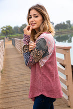 Mauve Color Block Jacquard Braid Top