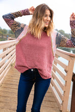 Mauve Color Block Jacquard Braid Top