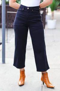 Can't Look Away High Rise Wide Crop Leg Jeans