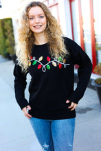 It's Lit Black Sequin Embroidered Christmas Lights Sweater