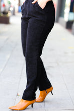 Going Your Way Black Corduroy High Rise Tapered Leg Pants