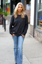 Stay Awhile Charcoal Drop Shoulder Melange Sweater