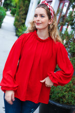 Red & White Plaid Knit Top Knot Headband