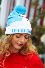 "Let It Snow" Snowman Pom-Pom Beanie