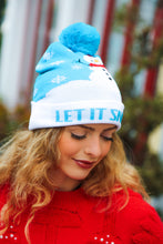 "Let It Snow" Snowman Pom-Pom Beanie