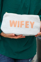 Cream "Wifey" Sherpa Zipper Bag