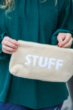 Taupe "Stuff" Sherpa Zipper Bag