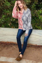 Cotton Blend Aztec Triblend Terry Knit Top