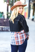 Seize The Day Black Denim & Plaid Cut Edge Jacket