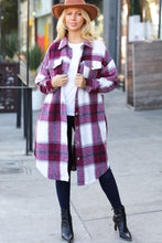 Eyes On You Burgundy Plaid Longline Jacket