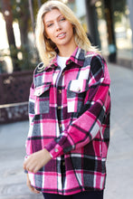 Sassy Fuchsia Plaid Flannel Button Down Shacket