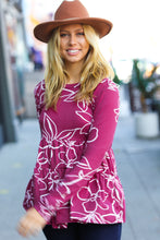 Foot Loose Magenta Floral Tiered Babydoll Top