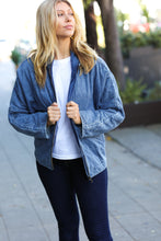 Be Your Best Denim Cotton Quilted Zip Up Jacket