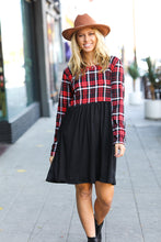 Holiday Plaid Twofer Babydoll Dress