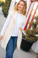 Back In Town Cream Faux Suede Trench Coat Vest