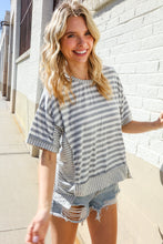 Spring Vibes Heather Gray Oversize Outseam Stitch Top