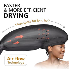 Large Hooded Hair Dryer Bonnet w/Integrated Headband - Reduces Heat Exposure Around Ears & Neck - Enhanced Size for Use with Rollers, Speeds Up Drying Time, Safe Deep Conditioning at Home, Adjustable