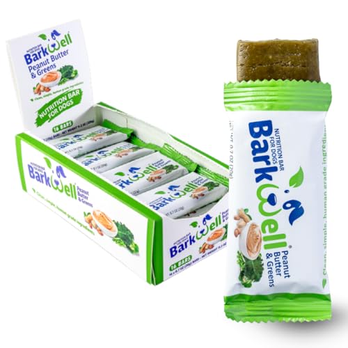 BarkWell Peanut Butter and Greens Semi-Soft Dog Treat for Small Dogs 16 Individually Wrapped .7 Ounce Bars