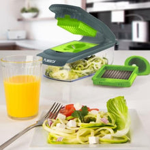 Fullstar Vegetable Chopper - Food Chopper - Onion Chopper - Vegetable Slicer & Spiralizer - Veggie Chopper with Container - Kitchen Gadgets - Home Essentials - Kitchen Accessories (4 in 1, Gray/Green)