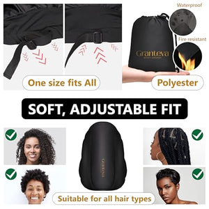 Large Hooded Hair Dryer Bonnet w/Integrated Headband - Reduces Heat Exposure Around Ears & Neck - Enhanced Size for Use with Rollers, Speeds Up Drying Time, Safe Deep Conditioning at Home, Adjustable