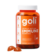 Goli Immune Vitamin Gummy - 60 Count - Elderberry, Vitamin C, D & Zinc, Vegan, Non-GMO, Gluten-Free & Gelatin-Free, Pack of 1