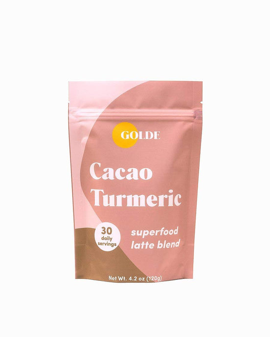 GOLDE - Superfood Latte Blend - Cacao Turmeric - Plant Based - Healthy Hot Cocoa - Coffee Replacement - Vegan, Keto, & Sugar-Free - 30 Servings