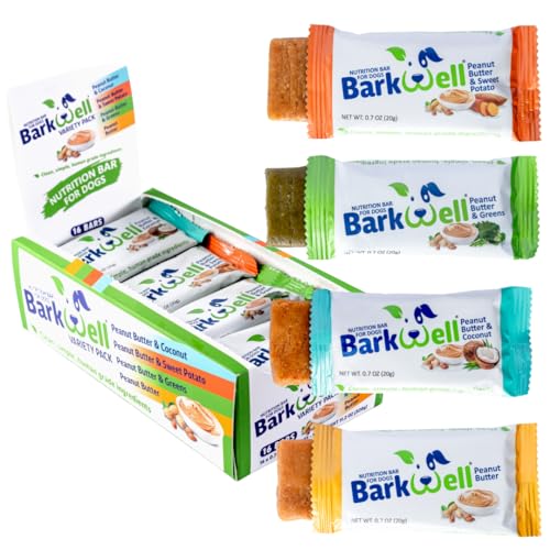 BarkWell Peanut Butter Bars for Dogs, 0.7 Ounce, 16-Pack (Variety) Dog Treat