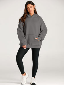 Trendy Queen Womens Oversized Hoodies Fleece Sweatshirts Long Sleeve Sweaters Pullover Fall Outfits Winter Clothes Dark Grey S