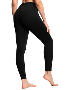 THE GYM PEOPLE Women's High Waist Workout Legging Soft Tummy Control Squat Proof Yoga Running Pants Black