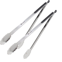 Kona Premium Stainless-Steel Locking Grill Tongs [Set of 2] 18 inch, Sturdy, Heavy Duty Tongs - Great for Cooking, Grilling, and Barbecue (BBQ)