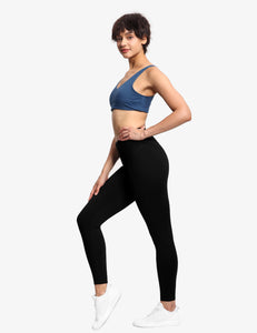 THE GYM PEOPLE Women's High Waist Workout Legging Soft Tummy Control Squat Proof Yoga Running Pants Black