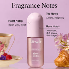 Kitsch Sheer Violet Hair Perfume For Women - Clean, Deodorizing, and Patented Odor-Eliminating Technology, Body Mist - Freshen Hair, Body & Pillows - Fruity Raspberry, Violet & Soft Musk Scent - 50ml