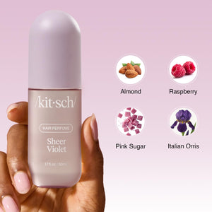 Kitsch Sheer Violet Hair Perfume For Women - Clean, Deodorizing, and Patented Odor-Eliminating Technology, Body Mist - Freshen Hair, Body & Pillows - Fruity Raspberry, Violet & Soft Musk Scent - 50ml