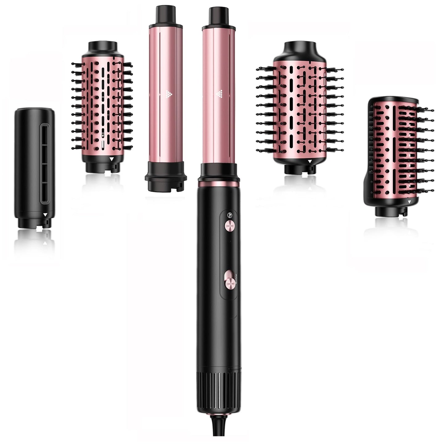 SKIMI Hair Dryer Brush and Blow Dry Brush, Multi-Hot Air Styler with 110000RPM Brushless Motor, Hot Air Brush for Fast Drying Curling Volumizing Straightening&Styling, High-Speed (Black&Rose Gold)