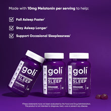 Goli Nutritional Supplement, Extra Strength Sleep Gummy 10mg Melatonin - 1 Pack 50 Count - Gluten-Free, Vegan, Non-GMO, and Gelatin-Free