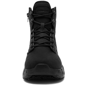 LARNMERN Non Slip Mens Boots Slip Resistant Shoes Air Cushion Side Zipper Casual Comfort Botas Militares Hombre Zapatos de Trabajo Black 12