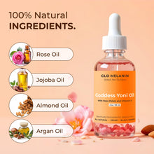 Glo Melanin Yoni Oil Wash for Women pH Balance and Wetness, Vaginal Oil or Feminine Oil for Ingrown Hair with Rose Petals, Almond Oil, Vitamin E Jojoba Oil Herbal Blend for Yoni Care (2 oz / 60ml)