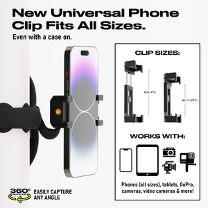 Tenikle® PRO - Flexible Tentacle Tripod for Mobile Phone and Action Camera GoPro, Insta360, DJI Osmo, As Seen on Shark Tank, Bendable Suction Cup Camera Mount & Holder, iPhone & Android Compatible