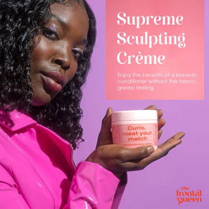 The Frontal Queen Supreme Sculpting Crème, Frizz Control Styling Creme, Lightweight Sculptor, Moisturizing Styling, Silky Smooth Formula Curly Hair Sculpting Solution, Non-Greasy - 8.5 Fl oz