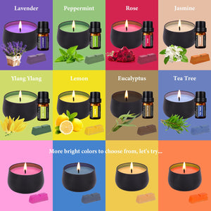 SAEUYVB Candle Making Kit for Adults with Hot Plate, DIY Starter Soy Candle Making Supplies/Kit - Perfect as Home Decorations（Black）