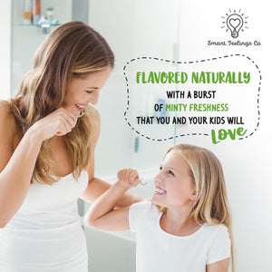 Biodegradable Dental Floss Picks 100 Count 2 Packs | Eco-Friendly Bamboo Like Straw Wheat Sustainable Mint Flavored Flossers for Kids and Adult Teeth Cleaning for The Enviromentally Conscious