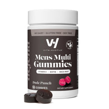 VitaHustle Mens Multivitamin Gummies, Vegan, Biotin, Maca Root, Energy, Immunity, Hair, Skin & Nails, Low Sugar, Non GMO, Dude Punch, 50 Count