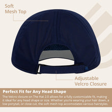 The Hat 2.0, Tri-Layer EvapoCOOL Design, Cooling, Moisture-Wicking, Non-Glare Under Visor, Adjustable Cap for All Head Shapes Denim