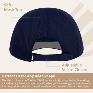 The Hat 2.0, Tri-Layer EvapoCOOL Design, Cooling, Moisture-Wicking, Non-Glare Under Visor, Adjustable Cap for All Head Shapes Denim