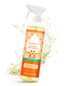 Puracy Pet Stain and Odor Remover - Enzyme Cleaner for Dog Urine and Poop Carpet - Pet Urine Enzyme Cleaner - Cat Pee Enzyme Cleaner for Cat Urine Enzyme Cleaner Destroyer - Cucumber & Mint, 25oz