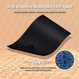 Ditoi Face Towels, Graphene Disposable Face Towel, Super Soft Black Facial Tissues, Makeup Remover Dry Wipes, Facial Clean Towels for Cleansing, Extra Thick 10"×12", 50 Count (1 Pack)