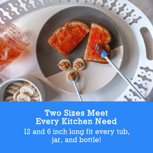 Spatty Daddy Kitchen Spatula Set (6 and 12 Inch Blue) Shark Tank Mom Made to Scrape Last Drop From Jars, Ketchup, Icing, Peanut Butter, Spreading or Mixing Gifts for Cooks, Grandma, Stocking Stuffers