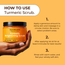 GLO Melanin Turmeric Scrub for Dark Spots, Brightening Inner Thighs Bikini Area Underarms, Natural Exfoliating Face