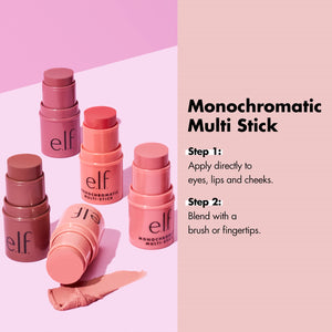 e.l.f. Monochromatic Multi Stick, Creamy, Lightweight, Versatile, Luxurious, Adds Shimmer, Easy To Use On The Go, Blends Effortlessly, Sparkling Rose, 0.17 Oz