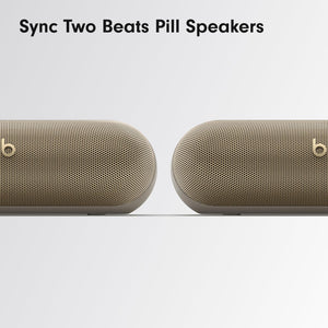 Beats Pill - Bluetooth Speaker and Portable Wireless Charger via USB-C - Up to 24 Hours Battery Life, IP67 Water Resistant, Apple & Android Compatible, Built-in Microphone – Campagne Gold (Renewed)